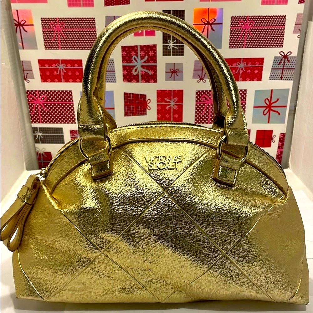 NEW Victoria's Secret Metallic Gold Shoulder Bag